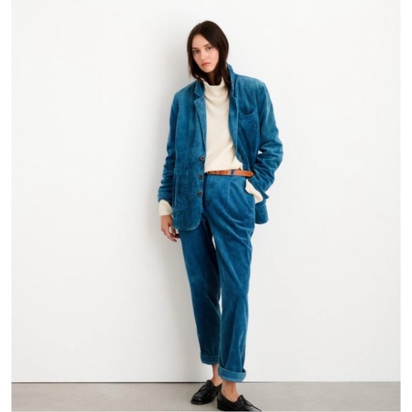 Alex Mill Blue‎ Indigo Cotton Tie Dyed Boyish Corduroy Blazer Sz. XXL - Picture 2 of 12